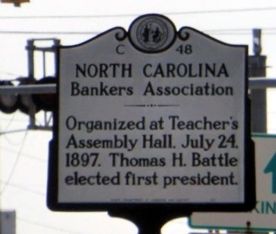 North Carolina Bankers Association Marker image. Click for full size.
