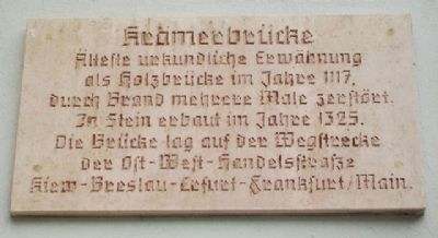 Kr�merbr�cke / Merchant's Bridge Marker image. Click for full size.