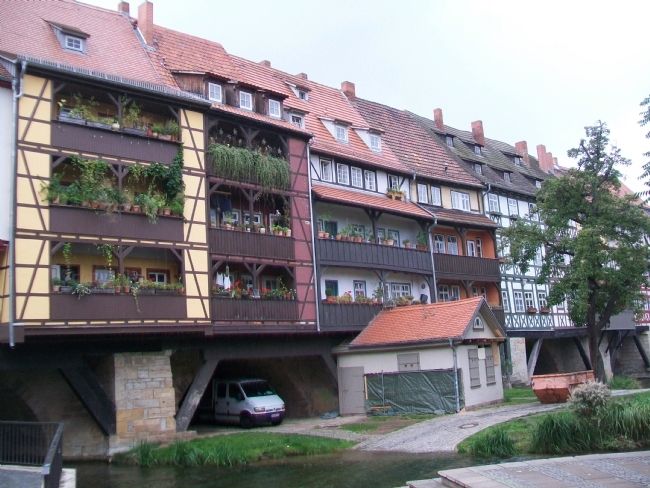 North Facade of Kr�merbr�cke / Merchant's Bridge over Gera River image. Click for full size.