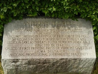 Anthony Haswell Marker image. Click for full size.