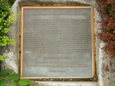 New Hampshire at the Battle of Bennington Marker image. Click for full size.
