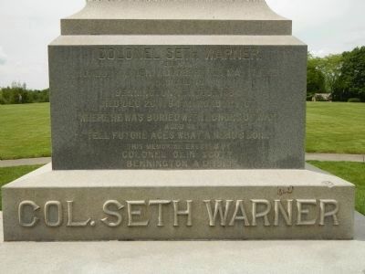Colonel Seth Warner Marker image. Click for full size.