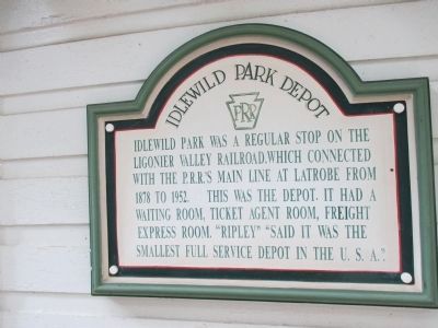 Idlewild Park Depot Marker image. Click for full size.