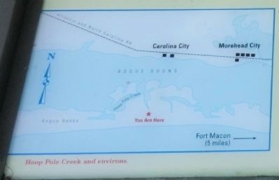 Close up of the map on the Hoop Pole Creek Marker image, Touch for more information
