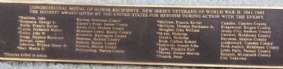 New Jersey Congressional Medal of Honor List. Click for full size. New Jersey Congressional Medal of Honor List image. Click for full size.