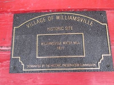 Williamsville Water Mill Plaque image. Click for full size.