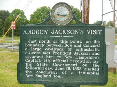 Andrew Jackson’s Visit Marker. Click for full size. Andrew Jackson’s Visit Marker image. Click for full size.