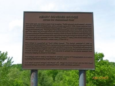 Henry Covered Bridge Marker. Click for full size. Henry Covered Bridge Marker image. Click for full size.