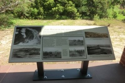 Fort Macon in the 1920s and 1930s Marker. Click for full size. Fort Macon in the 1920s and 1930s Marker image. Click for full size.