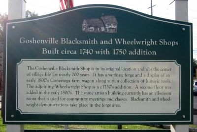 Goshenville Blacksmith and Wheelwright Shops Marker. Click for full size. Goshenville Blacksmith and Wheelwright Shops Marker image. Click for full size.