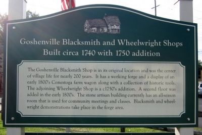 Goshenville Blacksmith and Wheelwright Shops Marker image. Click for full size.
