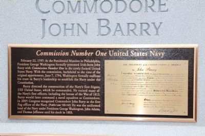 Commodore John Barry (1745 - 1803) Marker. Click for full size. Commodore John Barry (1745 - 1803) Marker image. Click for full size.
