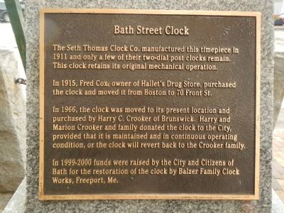 Bath Street Clock Marker image. Click for full size.