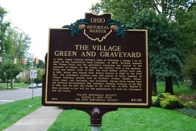 The Village Green and Graveyard/Poland Presbyterian Church Marker. Click for full size. The Village Green and Graveyard/Poland Presbyterian Church Marker image. Click for full size.