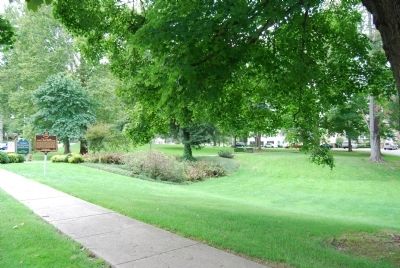 The Village Green and Graveyard/Poland Presbyterian Church Marker. Click for full size. The Village Green and Graveyard/Poland Presbyterian Church Marker image. Click for full size.