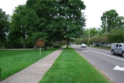 The Village Green and Graveyard/Poland Presbyterian Church Marker. Click for full size. The Village Green and Graveyard/Poland Presbyterian Church Marker image. Click for full size.