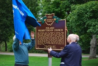 The Village Green and Graveyard/Poland Presbyterian Church Marker. Click for full size. The Village Green and Graveyard/Poland Presbyterian Church Marker image. Click for full size.