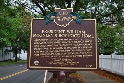 President William McKinley's Boyhood Home Marker image. Click for full size.