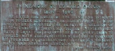 Orton Memorial plaque, showing text image. Click for full size.