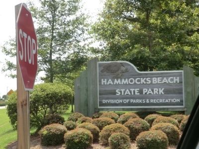 Sign at the entrance to Hammocks Beach State Park image. Click for full size.