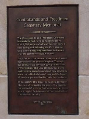 Contrabands and Freedmen Cemetery Memorial image. Click for full size.