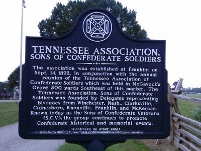 Tennessee Association Marker (Side A). Click for full size. Tennessee Association Marker (Side A) image. Click for full size.