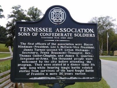 Tennessee Association Marker (Side B). Click for full size. Tennessee Association Marker (Side B) image. Click for full size.