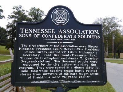 Tennessee Association Marker (Side B) image. Click for full size.