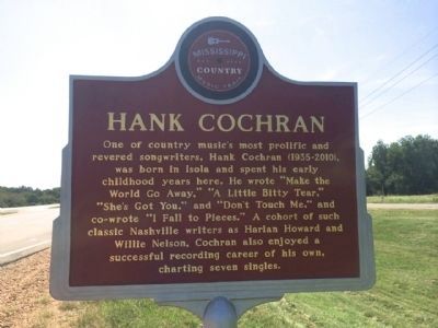 Hank Cochran Marker (Front) image. Click for full size.