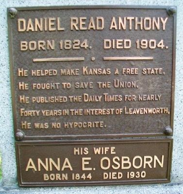 Daniel Read Anthony Marker image. Click for full size.