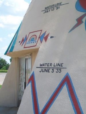 Kansas River Flood Level Markers. Click for full size. Kansas River Flood Level Markers image. Click for full size.