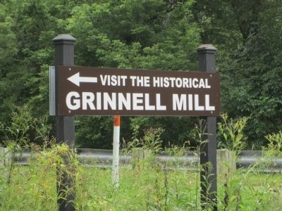 Historic Grinnell Mill sign image. Click for full size.