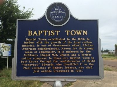 Baptist Town Marker (Front) image. Click for full size.