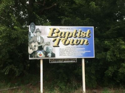 Baptist Town Sign (Part of dedication ceremony) image. Click for full size.