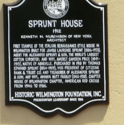 Sprunt House Marker image. Click for full size.