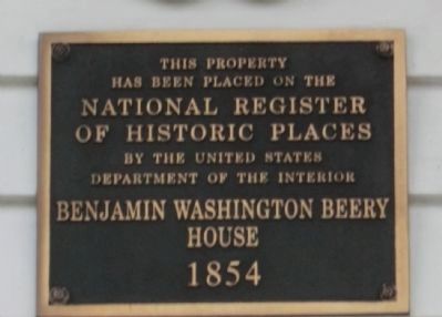 Benjamin Washington Beery House 1854. Click for full size. Benjamin Washington Beery House 1854 image. Click for full size.