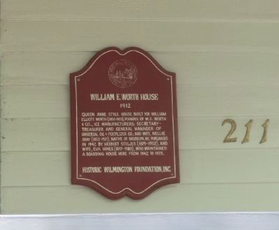 William E Worth House Marker image. Click for full size.