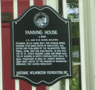 Fanning House Marker. Click for full size. Fanning House Marker image. Click for full size.
