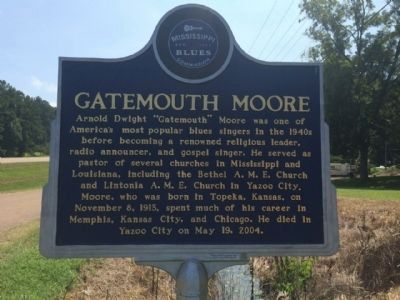 Gatemouth Moore Marker (Front). Click for full size. Gatemouth Moore Marker (Front) image. Click for full size.