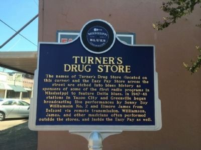 Turner's Drug Store Marker (Front) image. Click for full size.