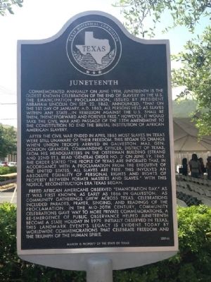 Juneteenth Marker. Click for full size. Juneteenth Marker image. Click for full size.