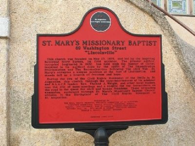 St. Mary's Missionary Baptist Marker image. Click for full size.
