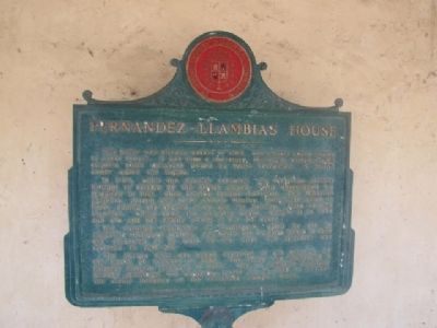 Fernandez-Llambias House Marker image. Click for full size.
