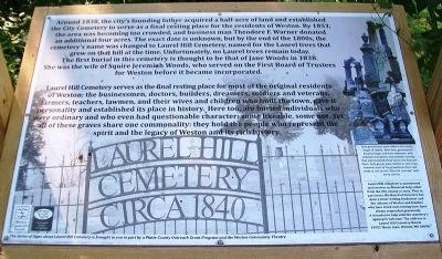 Laurel Hill Cemetery Marker. Click for full size. Laurel Hill Cemetery Marker image. Click for full size.