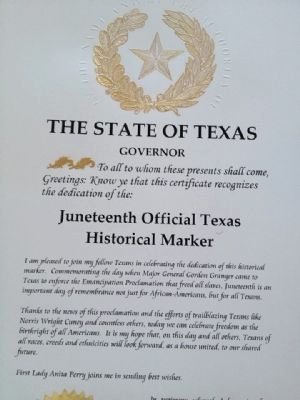 Letter from Texas Governor Rick Perry. Click for full size. Letter from Texas Governor Rick Perry image. Click for full size.