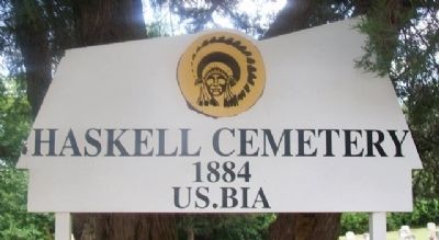 The Haskell Cemetery Sign image. Click for full size.