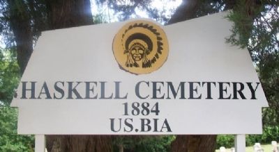 The Haskell Cemetery Sign. Click for full size. The Haskell Cemetery Sign image. Click for full size.