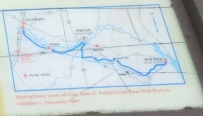 Close up of the map on the Mount Olive Marker image. Click for full size.