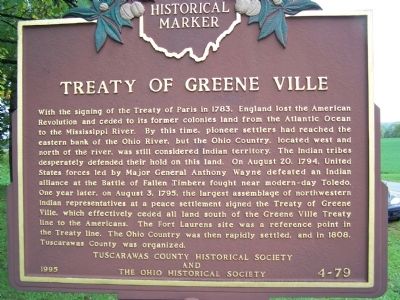 Treaty of Greene Ville Marker. Click for full size. Treaty of Greene Ville Marker image. Click for full size.