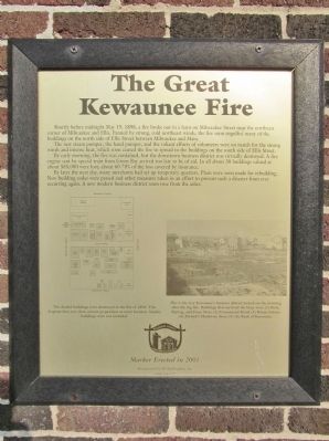 The Great Kewaunee Fire Marker image. Click for full size.